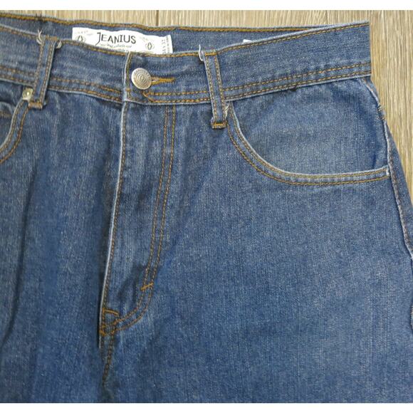 AKADEMIKS JEANIUS Jeans 34x32* Men Distressed Dark Wash Blue  Hip Hop Streetwear - Picture 3 of 16